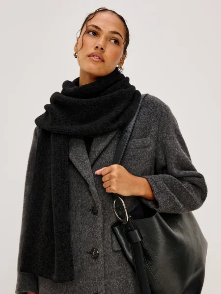 Alps Cashmere Silk Scarf Black
